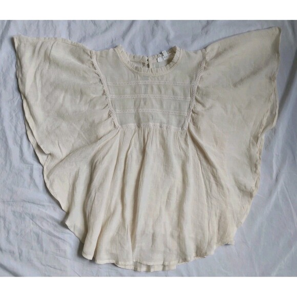 june & hudson Tops - June & Hudson Ivory Blouse Boho Fairy Peasant Flutter Sleeve Women's Size S